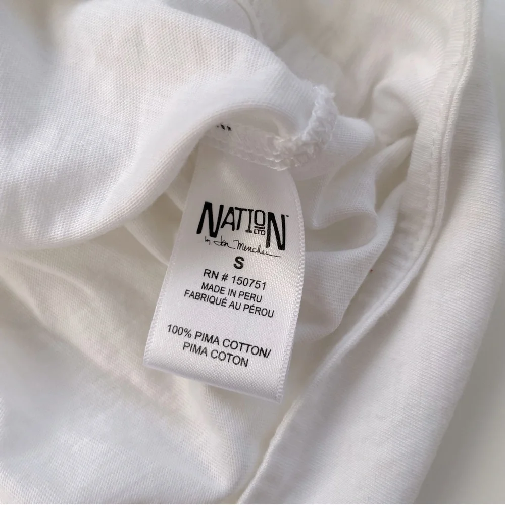 Nation LTD Women's White Black V-neck Black Coverup or T-shirt Dress Size Small